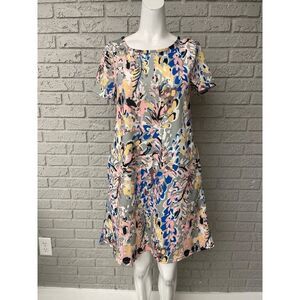 For G and PL Women Multi-Color Jersey T-Shirt Dress with Pockets Size S